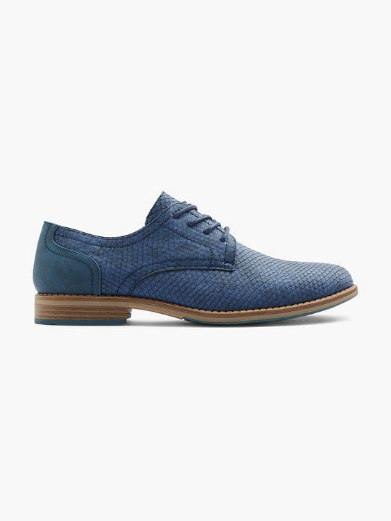 Formal Navy Snakeskin Lace up Shoe