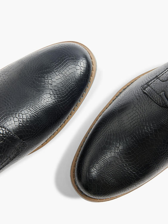 Black Formal Snakeskin Lace-up Oxford Shoe