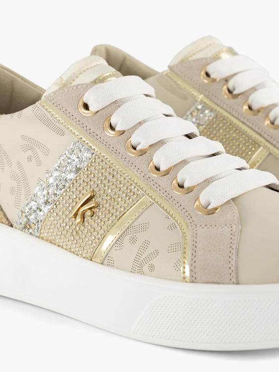 Beige sneaker glitters
