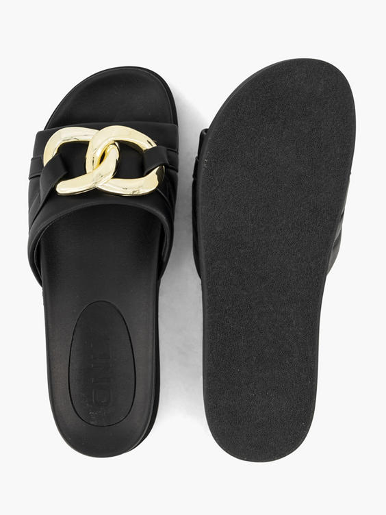 Zwarte chunky slipper sierketting