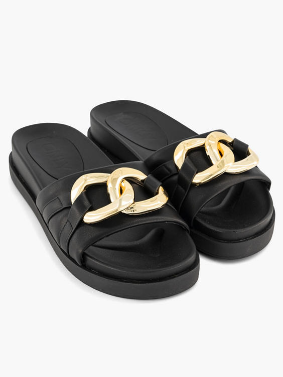 Zwarte chunky slipper sierketting