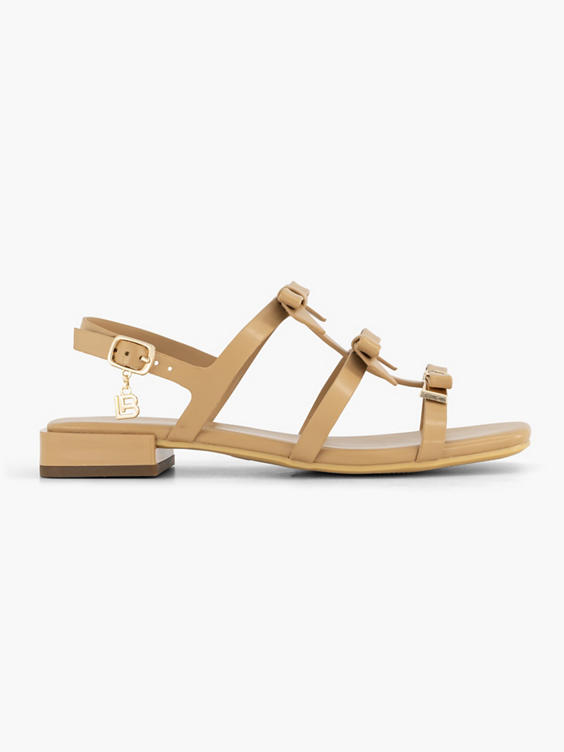 Beige sandaal strikjes