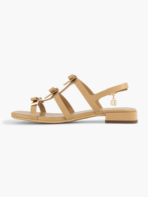Beige sandaal strikjes