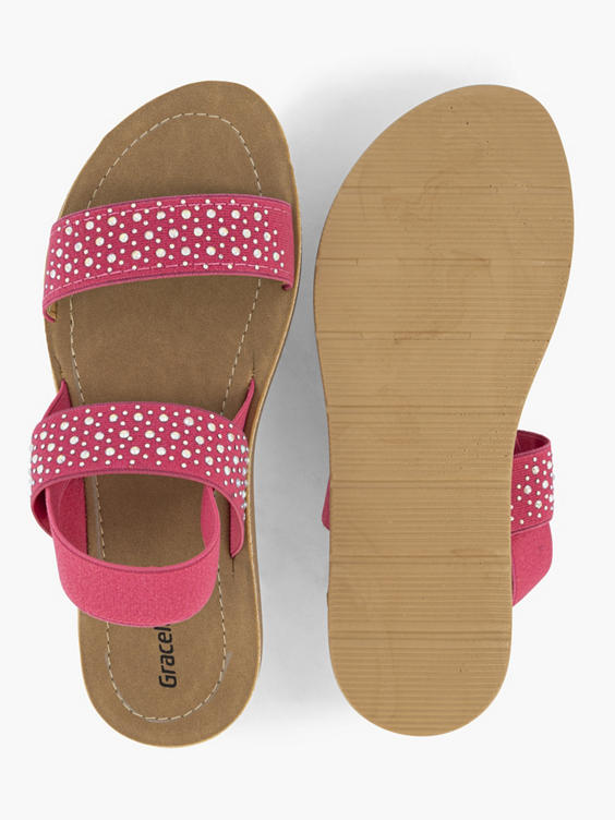 Roze sandaal steentjes
