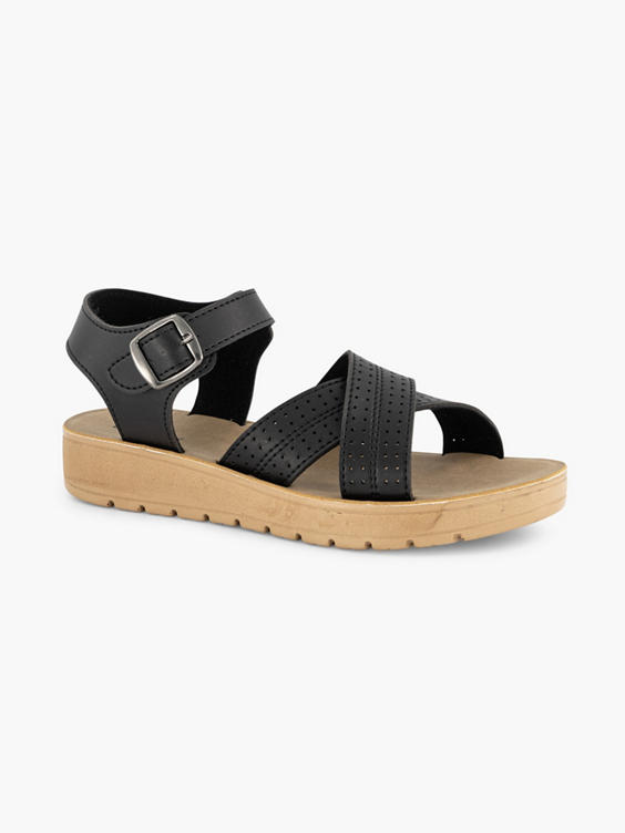 Zwarte platform sandaal