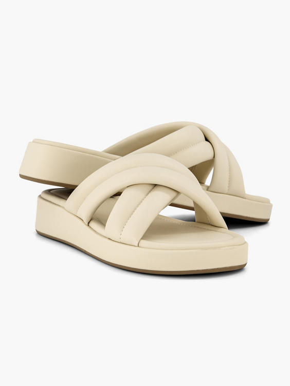 Beige platform slipper