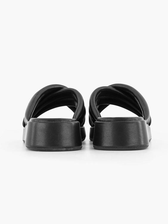 Zwarte platform slipper