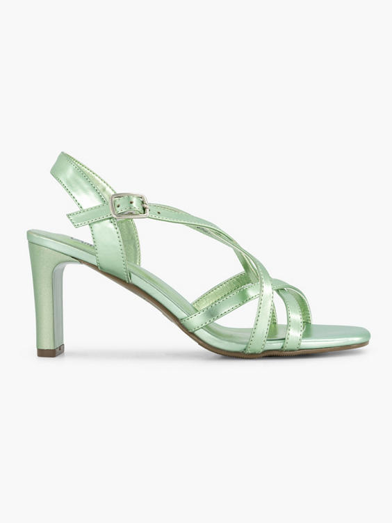 Groene sandalette metallic