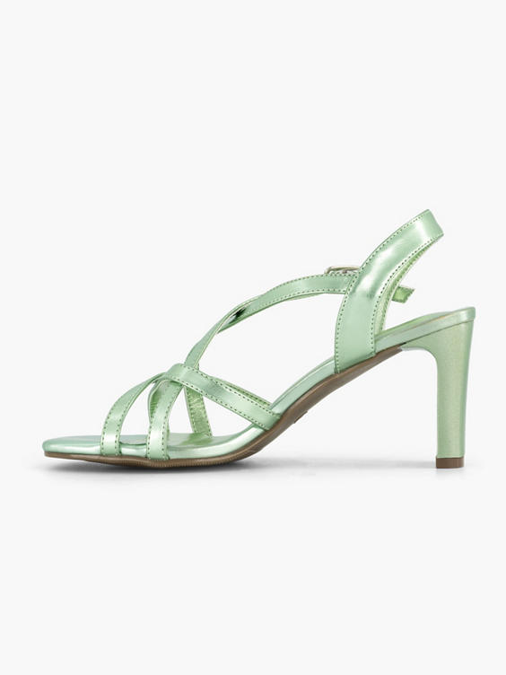 Groene sandalette metallic