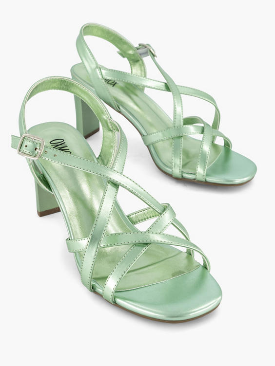 Groene sandalette metallic