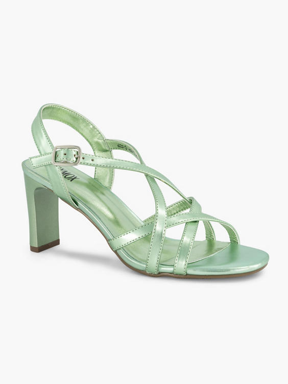 Groene sandalette metallic