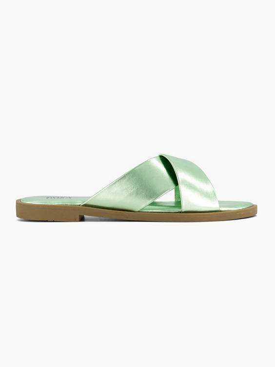 Groene slipper metallic