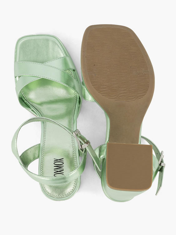 Groene metallic sandalette