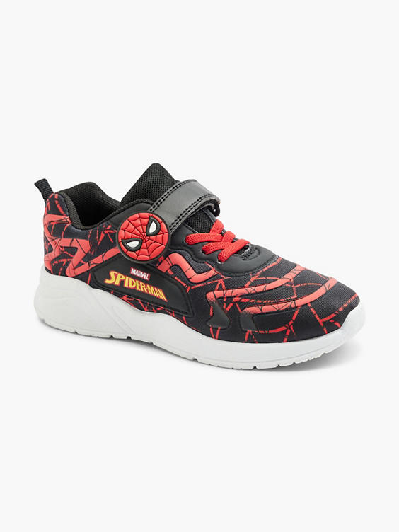 Black/ Red Spiderman Velcro Trainer 