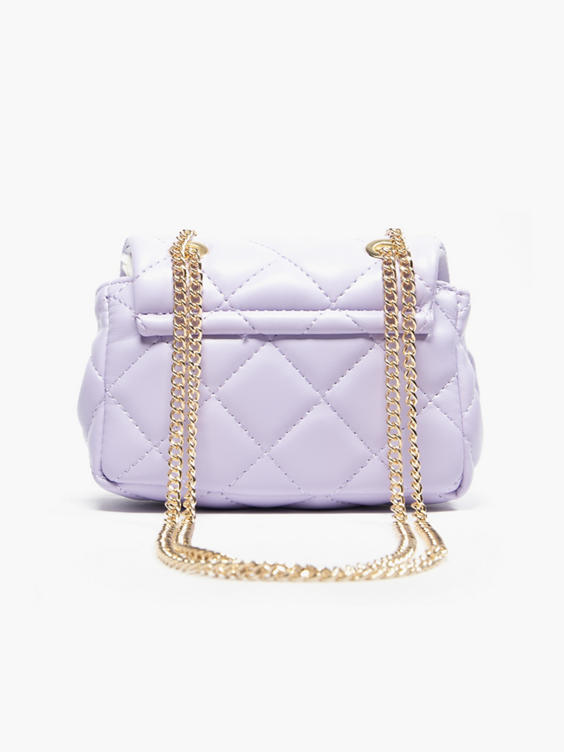 Lilac Mini Cross Body Bag with Heart Clasp