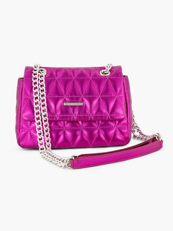 Roze schoudertas metallic