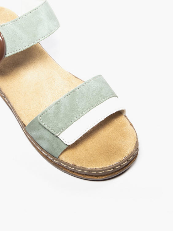Rieker Mint and White Sandal With Buckle 