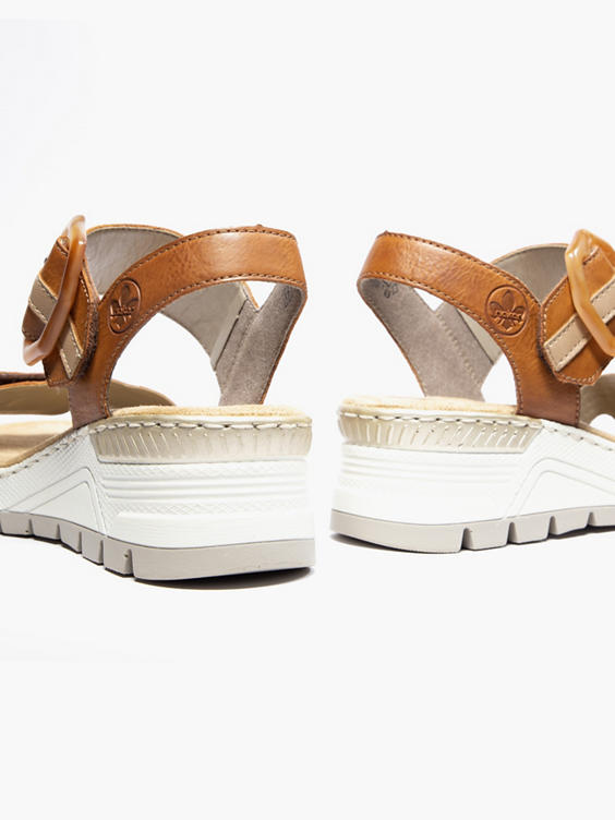 Rieker Brown Sporty Sandal with Buckle Detail 