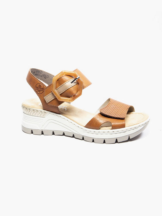 Rieker Brown Sporty Sandal with Buckle Detail 