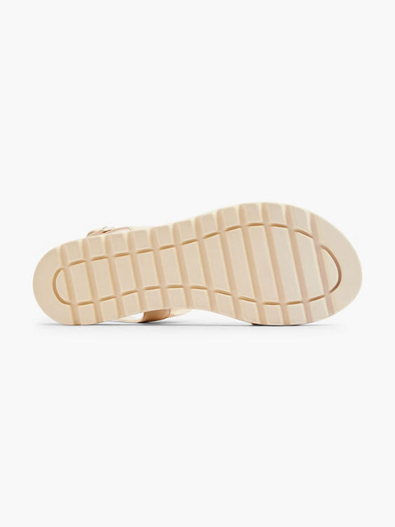 Creme platform sandaal