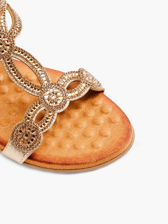 Gouden comfort sandalette