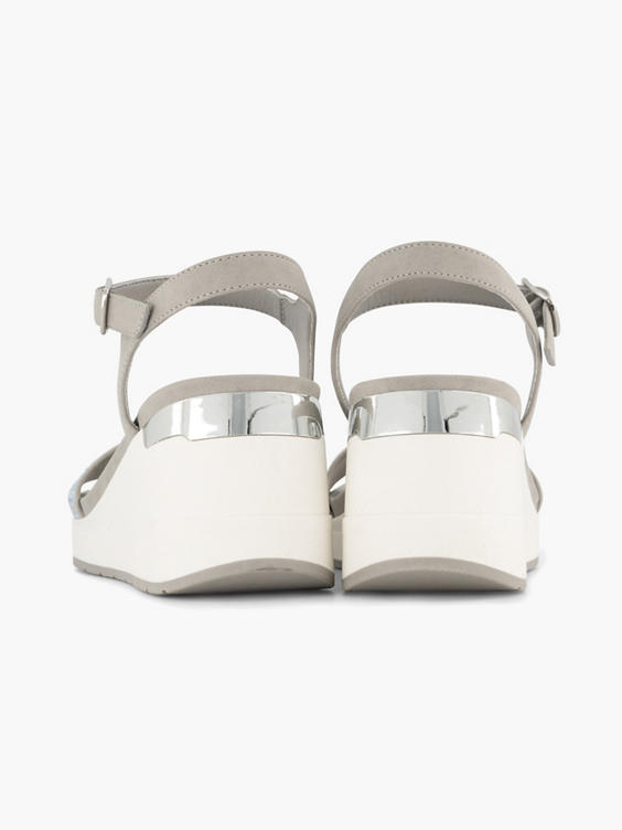 Grijze sandalette sleehak