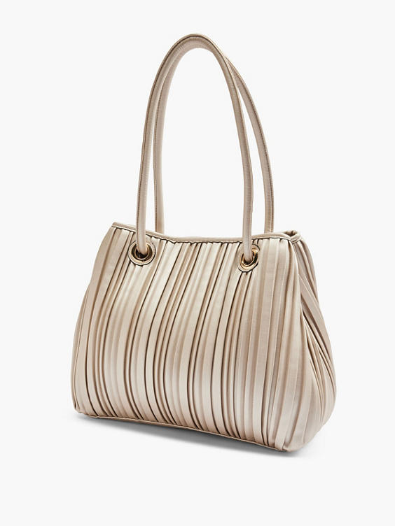 Gold Ruched Detail Tote Bag 