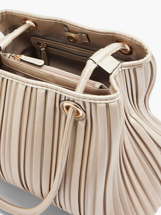 Gold Ruched Detail Tote Bag 