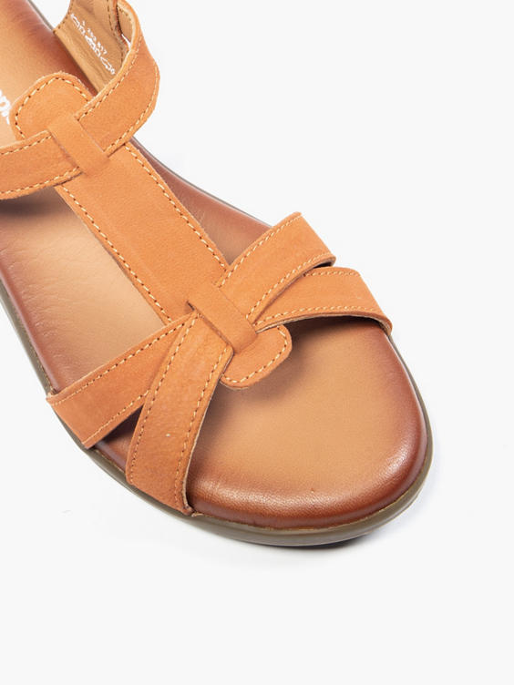 Brown Leather Strapped Sandal 