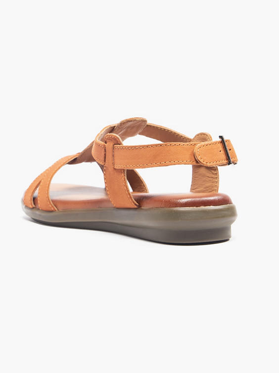 Brown Leather Strapped Sandal 