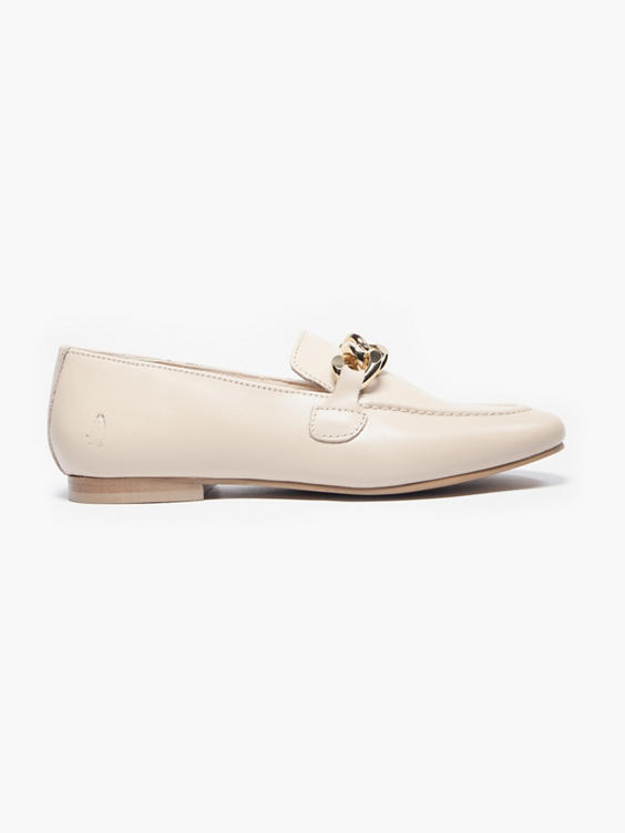 Light Pink Leather Loafer with Chain Detailing 
