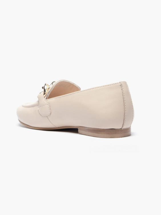 Light Pink Leather Loafer with Chain Detailing 