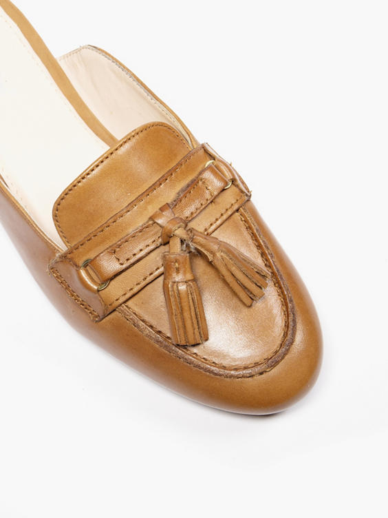 Brown Slip on Loafer with Tassel Detail