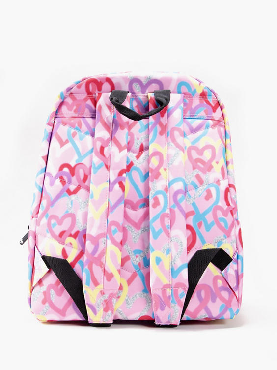 Hype Pink Graffiti Hearts Backpack 