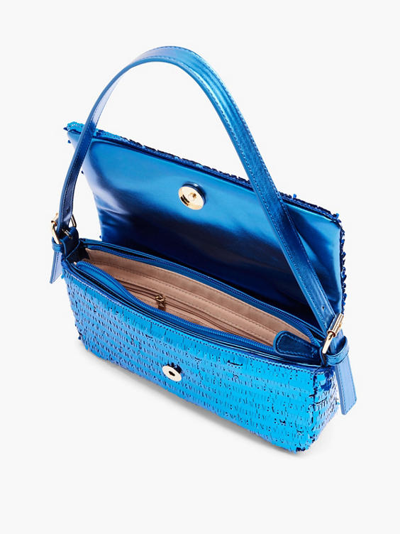 Blue Sequin Shoulder Bag 