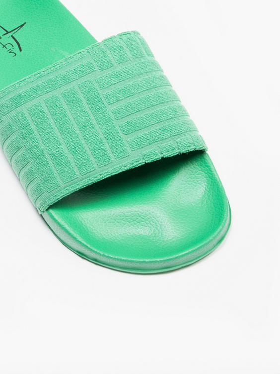 Ladies Green Slides 