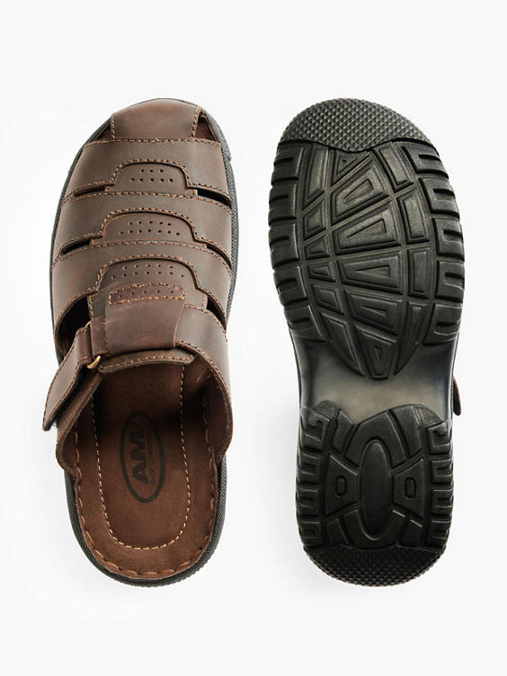 Brown Leather Mule Sandal 