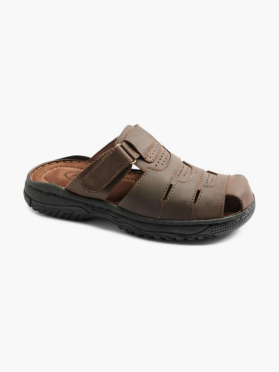 Brown Leather Mule Sandal 