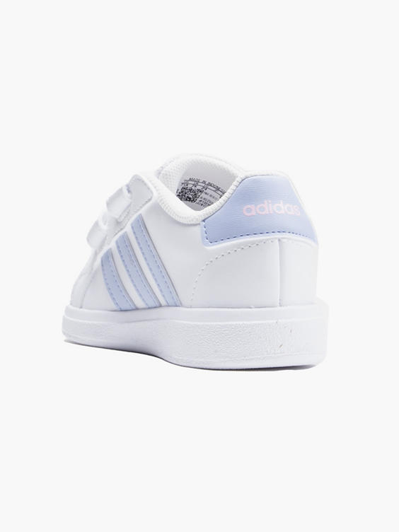 Infant Girls Adidas White Blue Grand Court 2.0 CF I Trainers