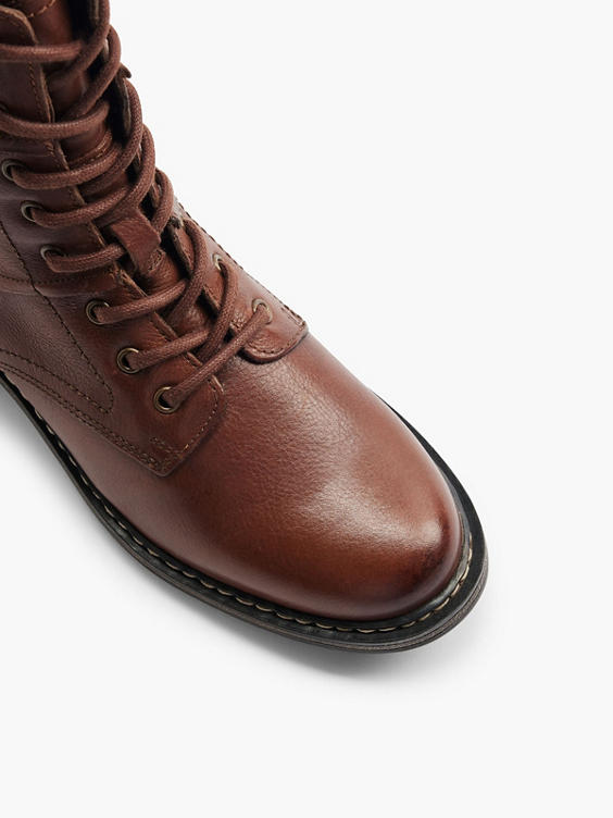 Brown Leather Lace Up Boot 