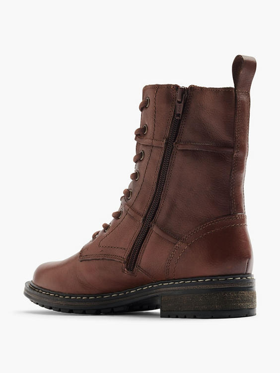 Brown Leather Lace Up Boot 