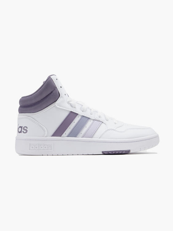White/Grey Hoops 3.0 Mid Trainers