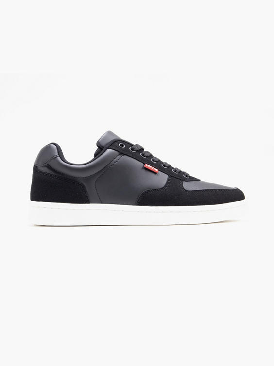 (Levis) Reece Black Lace Up Casual Trainers in Black white | DEICHMANN
