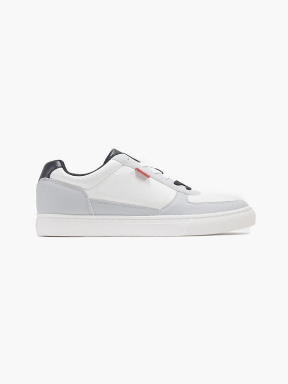 Liam White/Grey Lace Up Casual Trainers