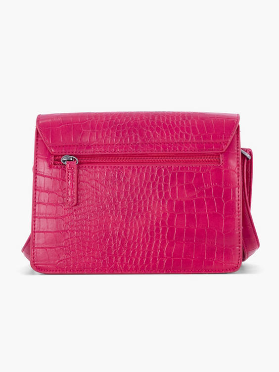 Roze schoudertas croco