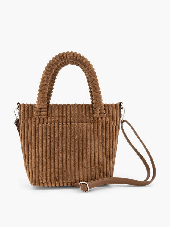 Bruine handtas corduroy