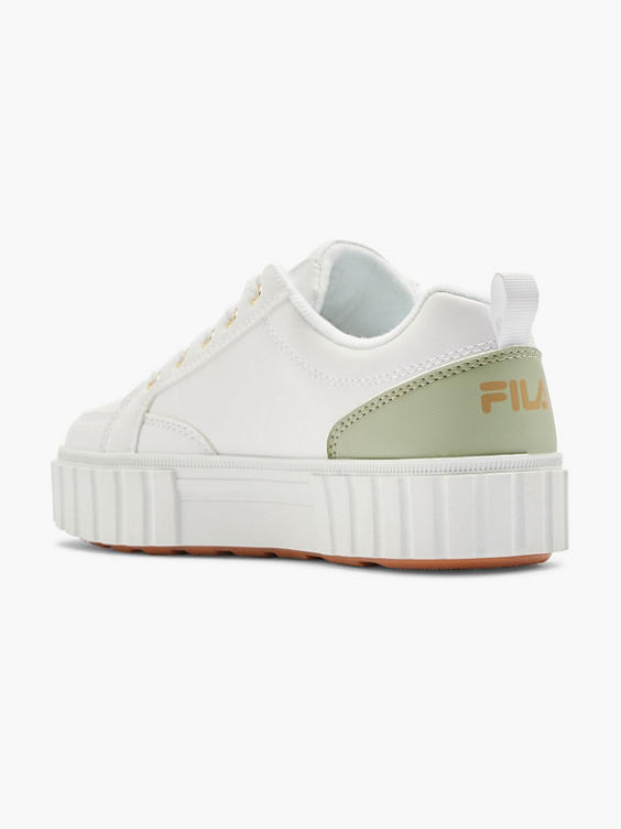 Court White/Green Lace Up Trainers