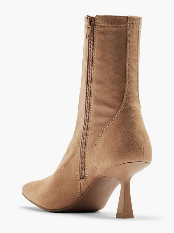 Brown Imitation Suede Sock Boot