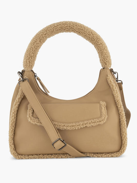 Beige schoudertas teddy