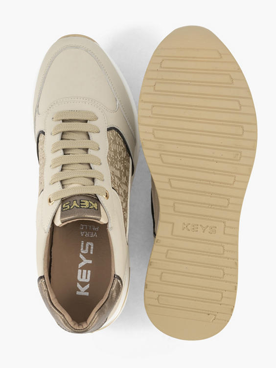 Beige chunky sneaker glitters